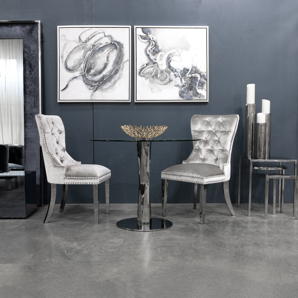 EUPHORIA Dining Chair GY-1029SS E-Grey Velvet w/ steel legs
