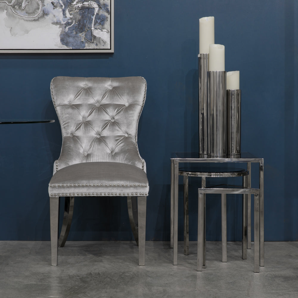 EUPHORIA Dining Chair GY-1029SS E-Grey Velvet w/ steel legs