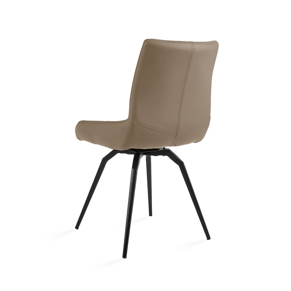 NONA Swivel Chair GY-2056 Taupe PU WL05448 Black Metal legs