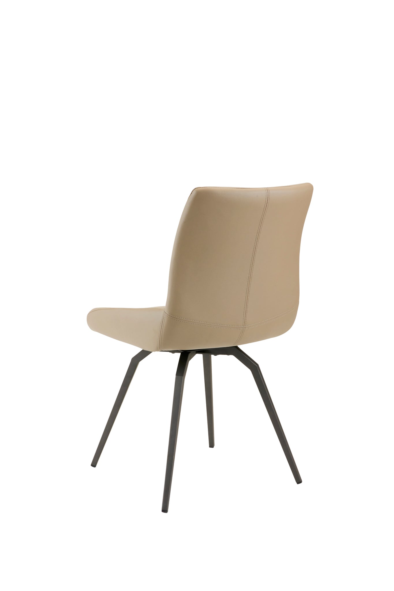 NONA Swivel Chair GY-2056 Taupe PU WL05448 Black Metal legs