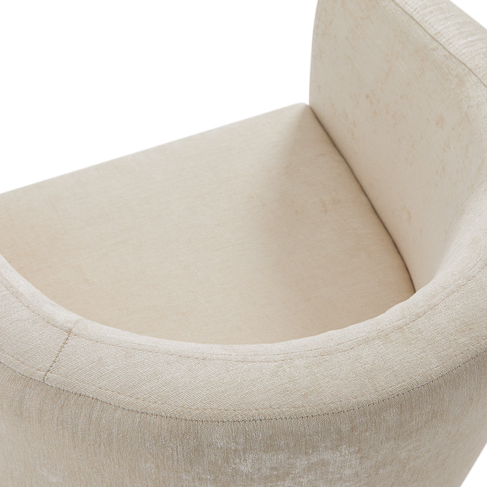 ANTON CHAIR GY-AC-8391 ivory fabric BRUSHED STEEL