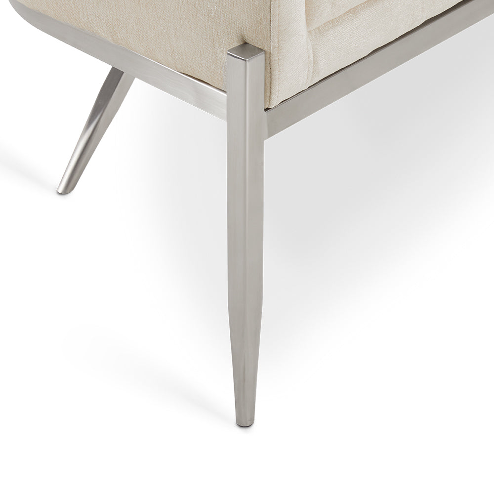 ANTON CHAIR GY-AC-8391 ivory fabric BRUSHED STEEL