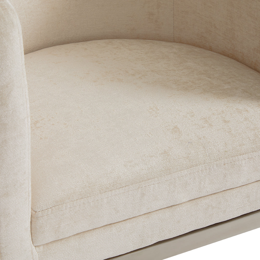 ANTON CHAIR GY-AC-8391 ivory fabric BRUSHED STEEL