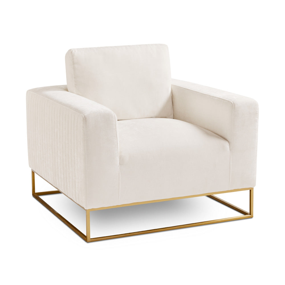 FRANKLIN Accent Chair GY-AC-8145G Contessa Vanilla Gold Legs