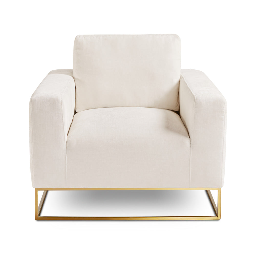 FRANKLIN Accent Chair GY-AC-8145G Contessa Vanilla Gold Legs
