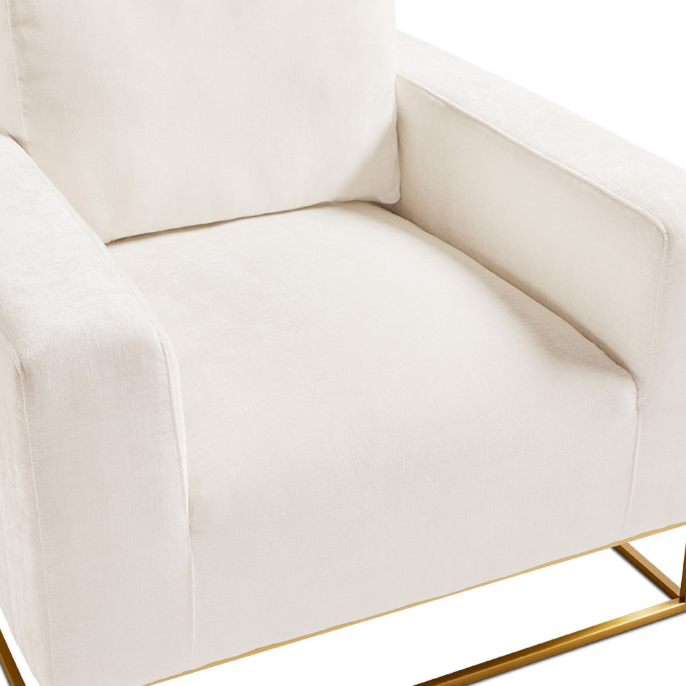 FRANKLIN Accent Chair GY-AC-8145G Contessa Vanilla Gold Legs