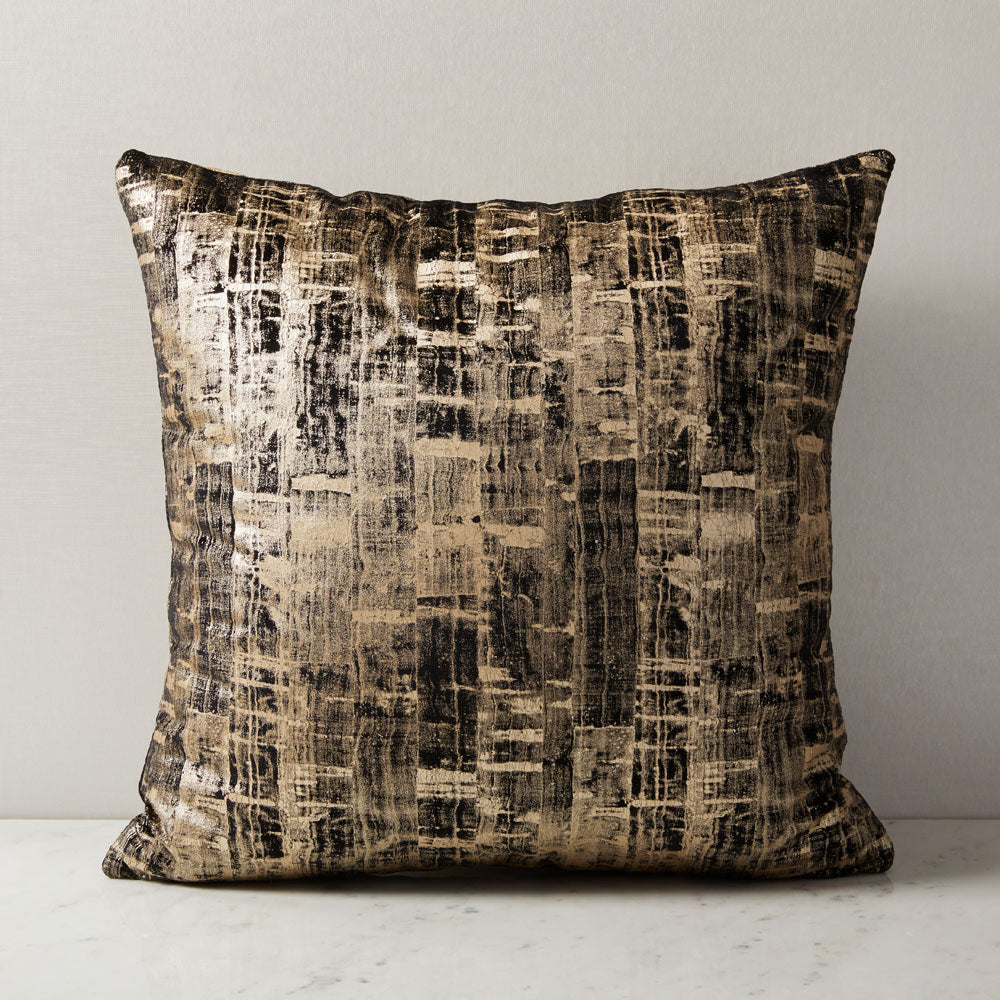 Glory Black/Gold Foil Cushion 20" x 20"