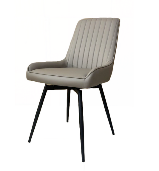 EMMA Swivel Dining Chair GY-DC-1916BK Dark Taupe PU