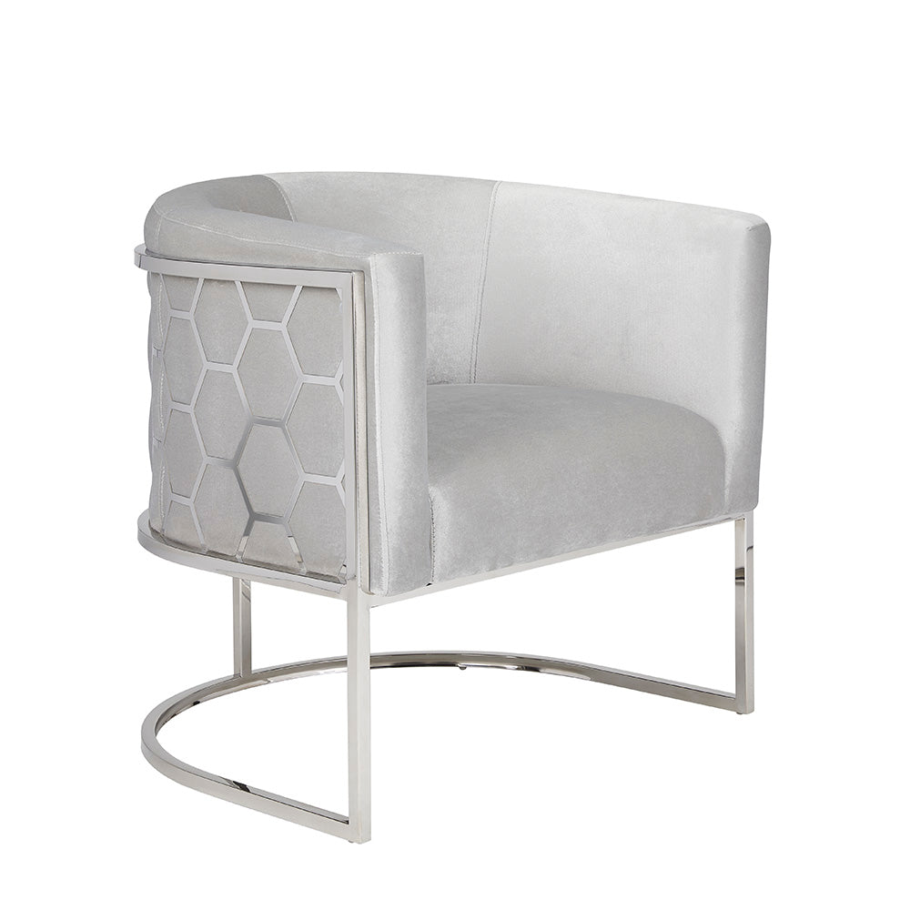 HONEYCOMB Accent Chair GY-AC-8148 Grey velvet