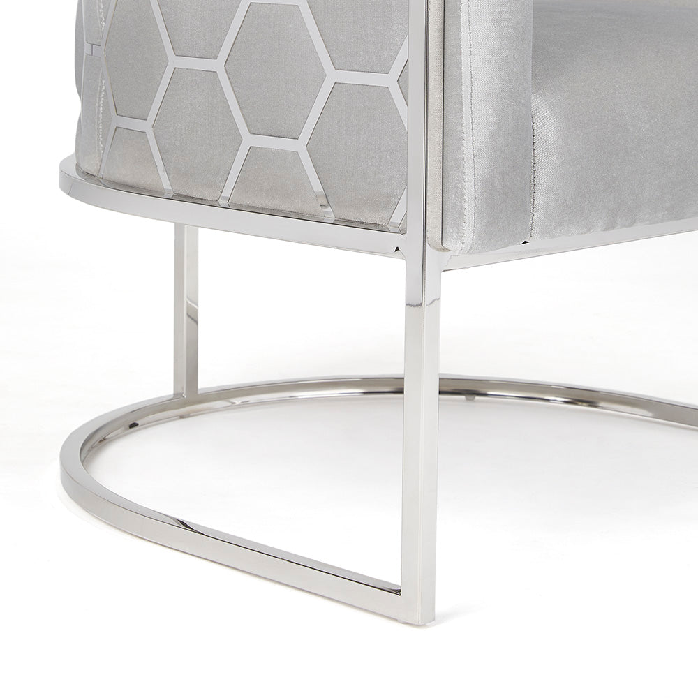 HONEYCOMB Accent Chair GY-AC-8148 Grey velvet
