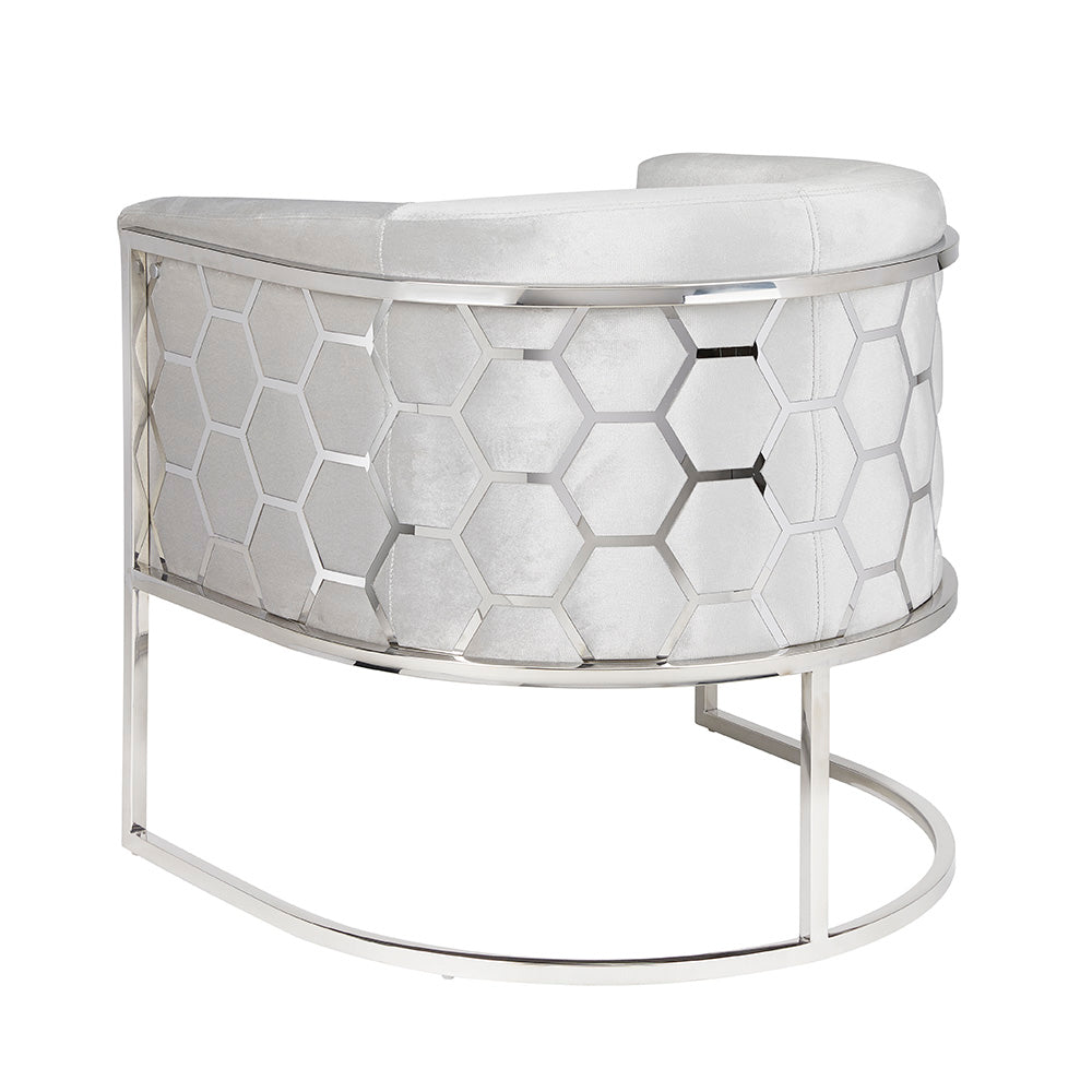 HONEYCOMB Accent Chair GY-AC-8148 Grey velvet