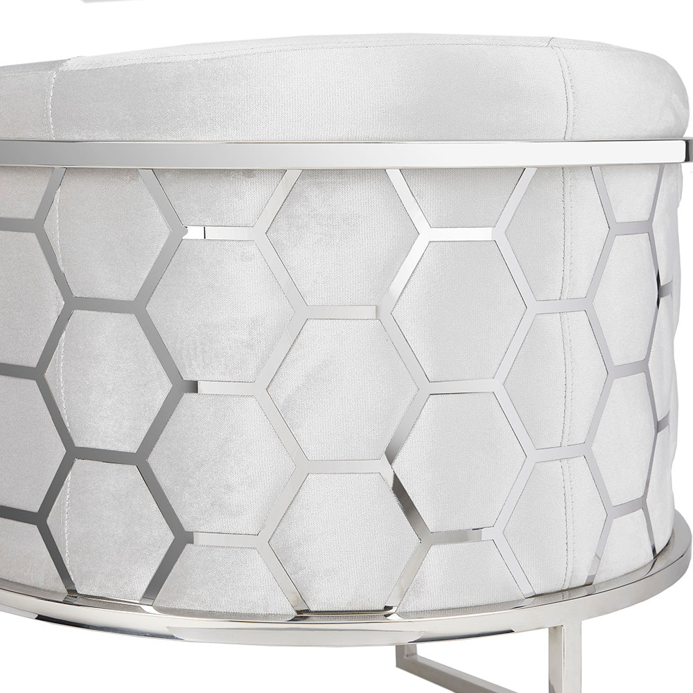 HONEYCOMB Accent Chair GY-AC-8148 Grey velvet