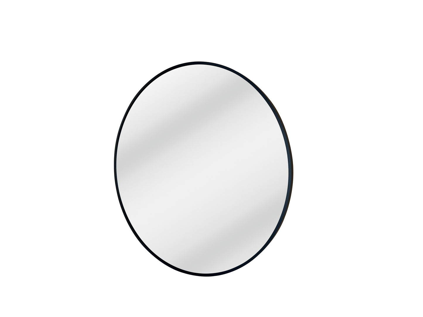 Georgia Round Wall Mirror: Black Frame
