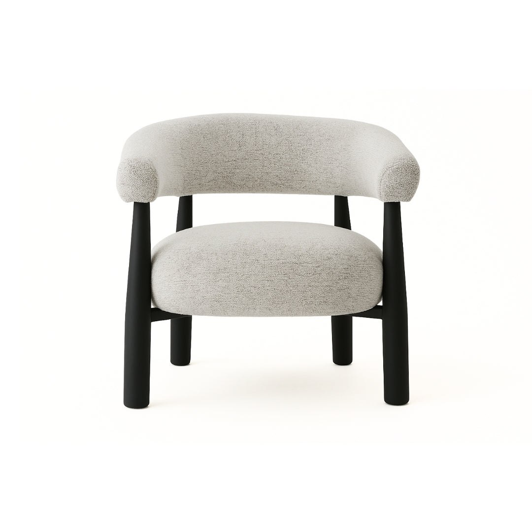 NOVA Black Frame Accent Chair GY-AC-2417 Beige Milan fabric
