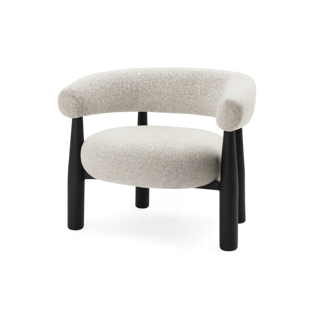 NOVA Black Frame Accent Chair GY-AC-2417 Beige Milan fabric