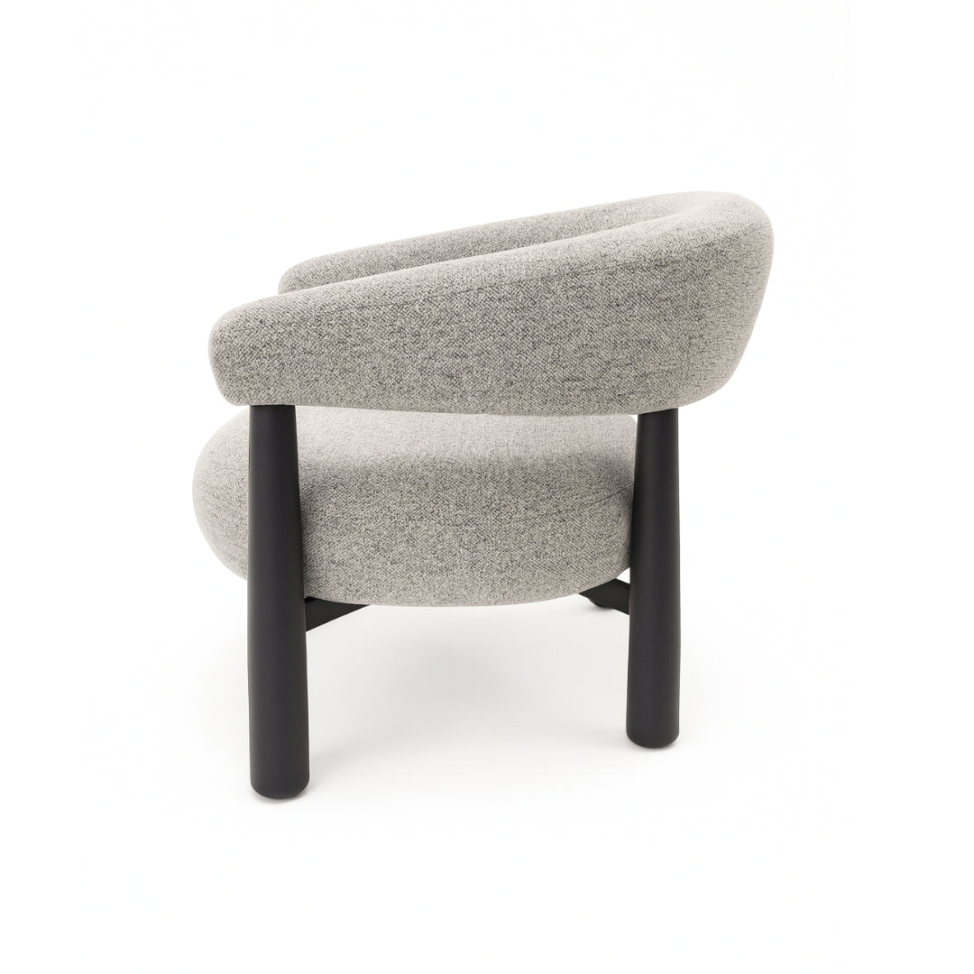 NOVA Black Frame Accent Chair GY-AC-2417 Beige Milan fabric