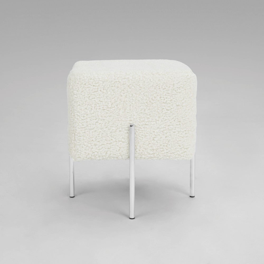 KUBE S Ottoman GY-BEN-7772 Black Velvet chrome legs