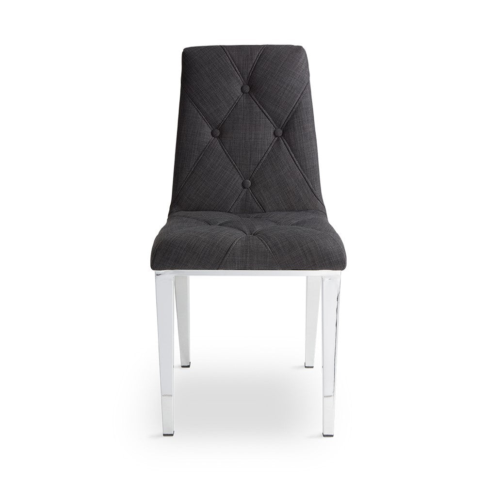 ALISON Dining Chair GY-DC-8115 Napa Grey, chrome legs
