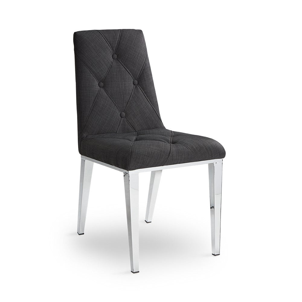 ALISON Dining Chair GY-DC-8115 NP Grey Velvet chrome legs