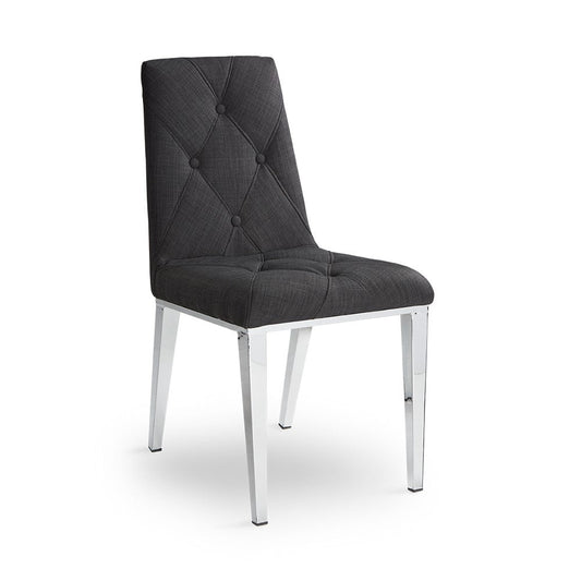 ALISON Dining Chair GY-DC-8115 NP Grey Velvet chrome legs