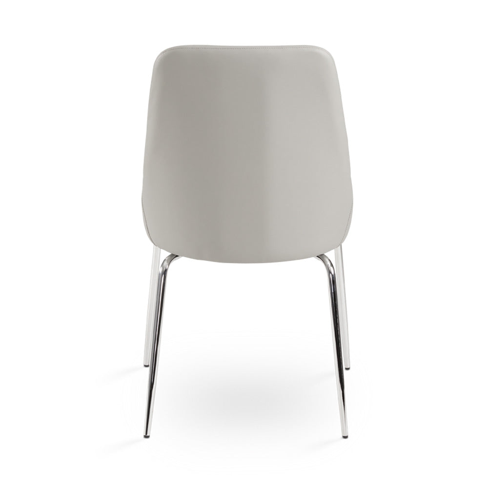 MOIRA CHAIR GY-1977 NP GREY VELVET CHROME LEGS