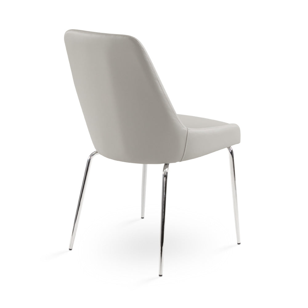 MOIRA CHAIR GY-1977 GREY PU CHROME LEG