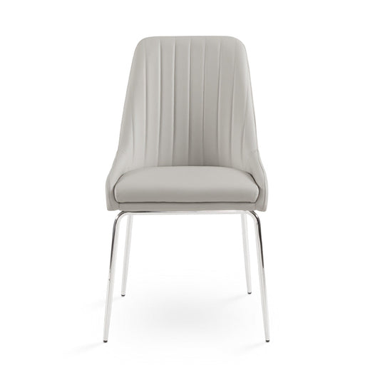 MOIRA CHAIR GY-1977 NAPA GREY FABRIC CHROME LEGS
