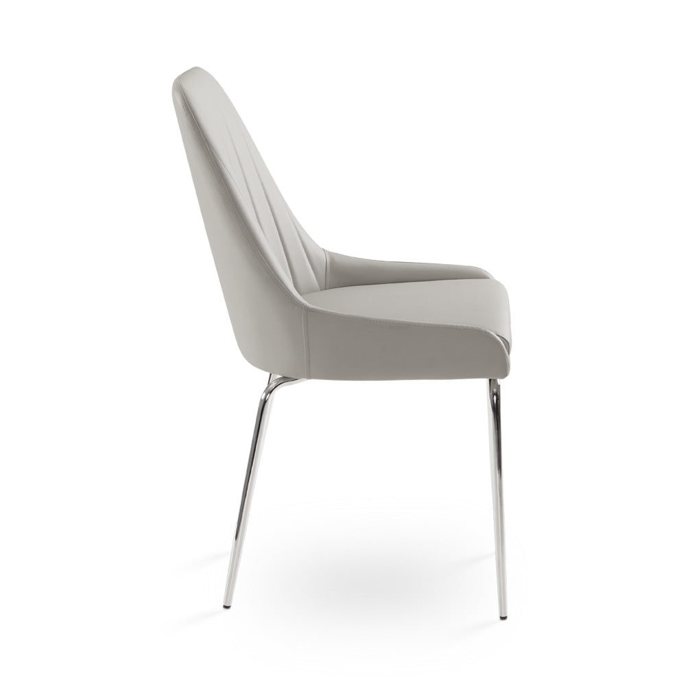 MOIRA CHAIR GY-1977 TAUPE PU CHROME LEGS