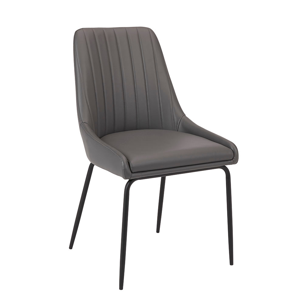 MOIRA CHAIR GY-1977 GREY PU BLACK METAL LEGS