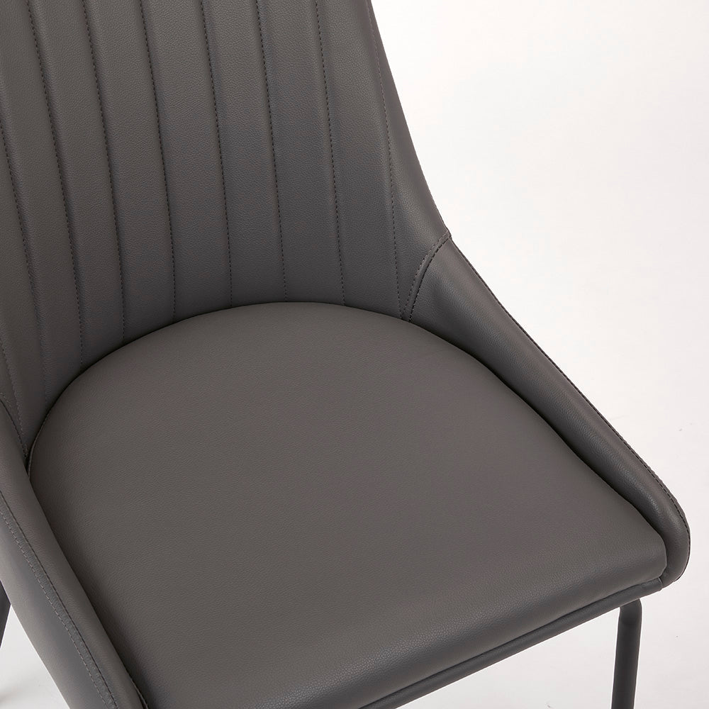 MOIRA CHAIR GY-1977 White PU KN00007 BLACK METAL LEGS