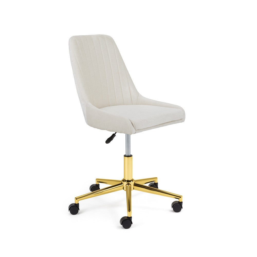 MOIRA OFFICE CHAIR GY-OC-1977G Morgan Bliss hanger Blush color GOLD POLISHED LEG