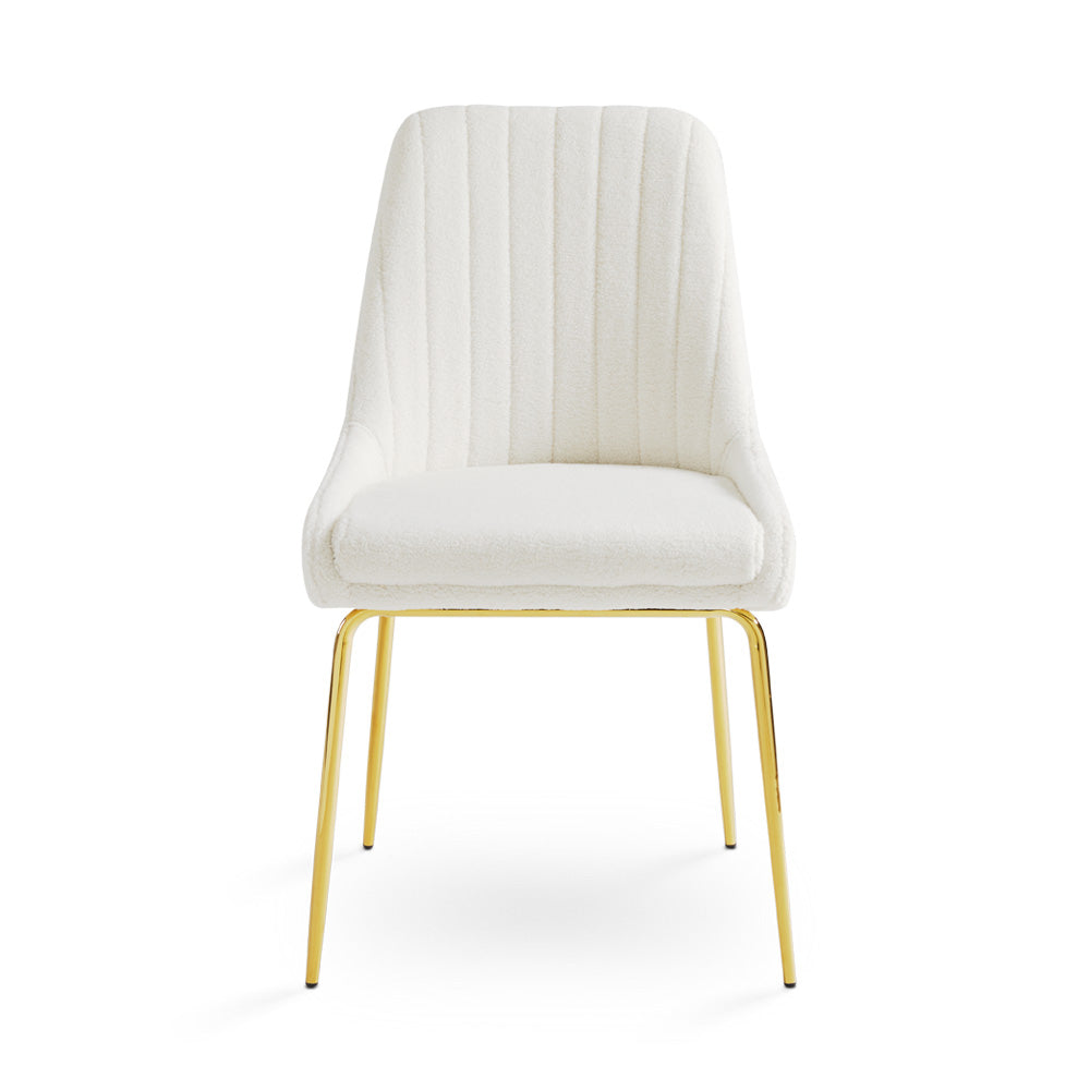 MOIRA CHAIR GY-1977 morgan ivory fabric  GOLD POLISHED LEG