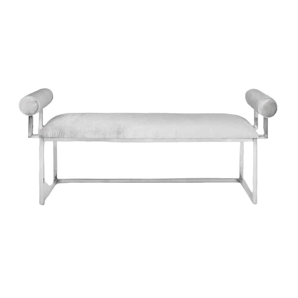 SERENA Bench GY-BEN-8046 Silver Satin W/Steel Base