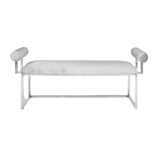 SERENA Bench GY-BEN-8046 Silver Satin W/Steel Base