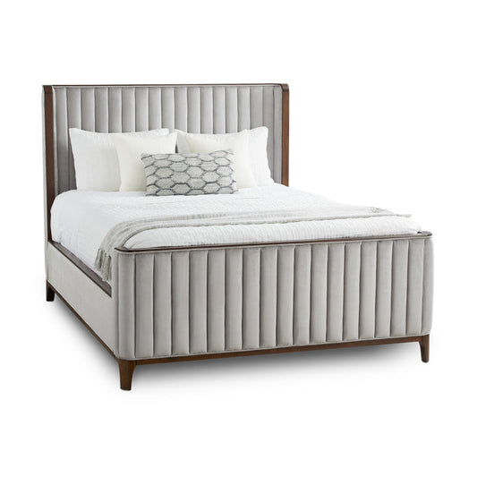 MAJESTIC BED -QUEEN SIZE Grey velvet