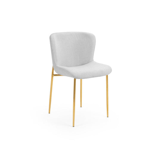 MALTA Dining Chair GY-DC-804GFUZHOU LIGHT GREY LINEN WITH GOLDLEGS