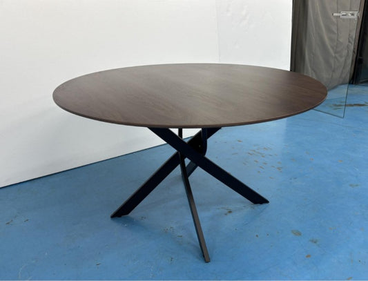 CAROL walnut veneer wood top dining table