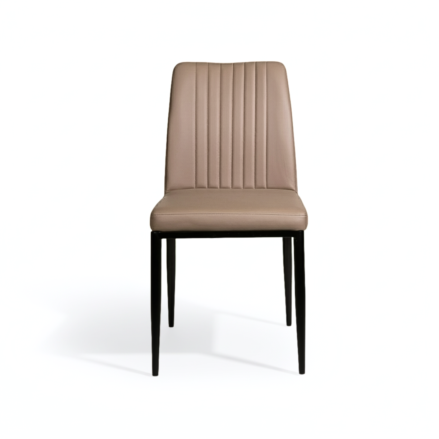 NEW SLAY Dining Chair GY-DC-2401N Dark Taupe PU BLACK LEGS
