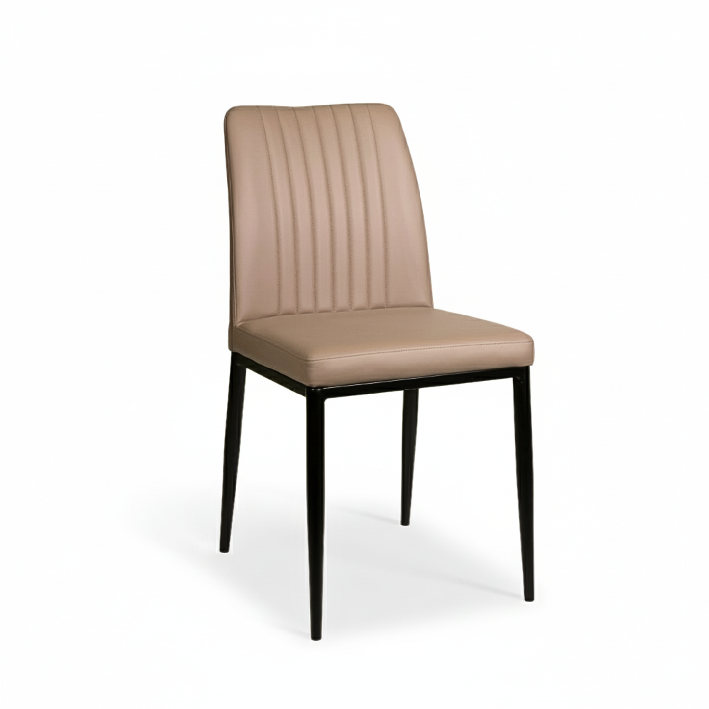 NEW SLAY Dining Chair GY-DC-2401N Dark Taupe PU BLACK LEGS