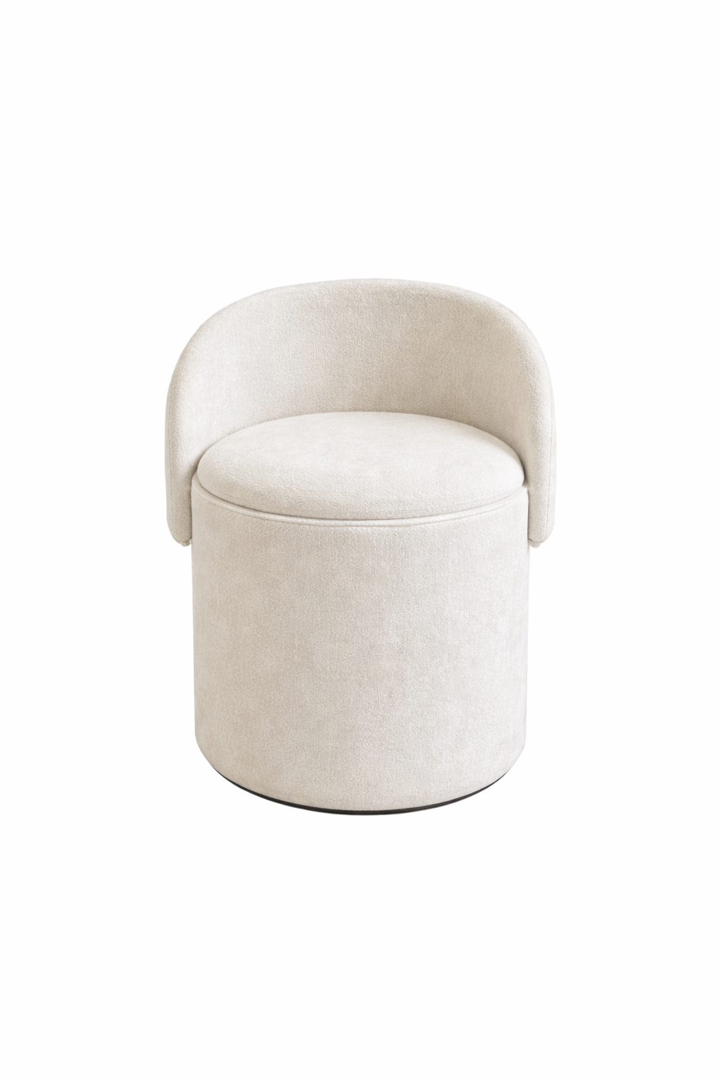 17" JULLIEN Storage Vanity Chair with swivel GY-OT-88186 Ivory Nubby Linen fabric