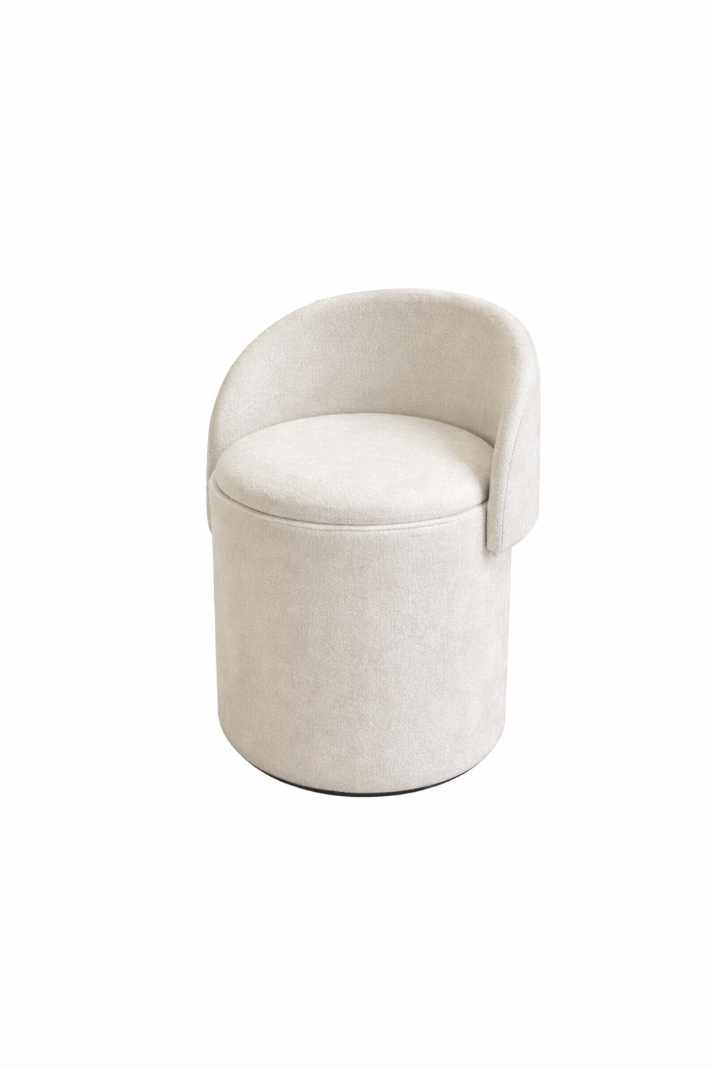 17" JULLIEN Storage Vanity Chair with swivel GY-OT-88186 Ivory CX118-2 fabric