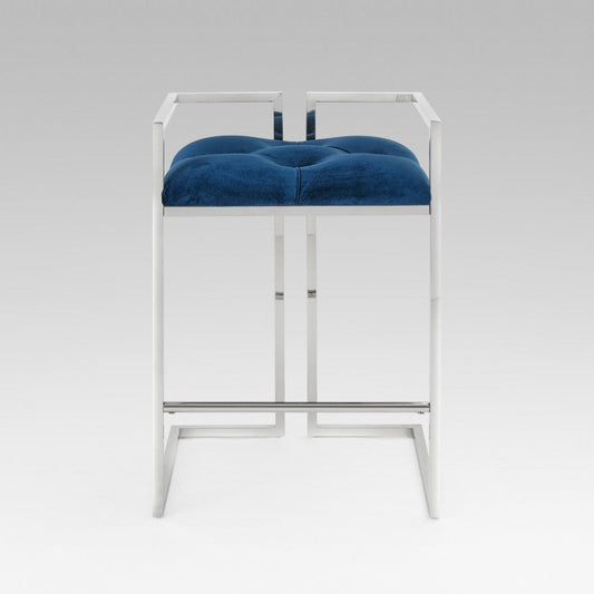 CORALIE Counter Chair GY-COU-8051 Grey Leatherette w/ steel base