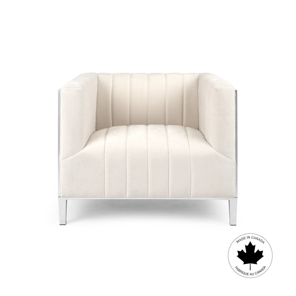 CONRAD Accent chair GY-7992 Contessa Vanilla w/ Steel frame