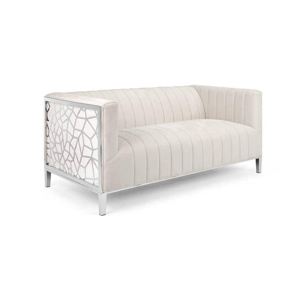 CONRAD Loveseat GY-LS-7992 Contessa Vanilla w/ steel frame