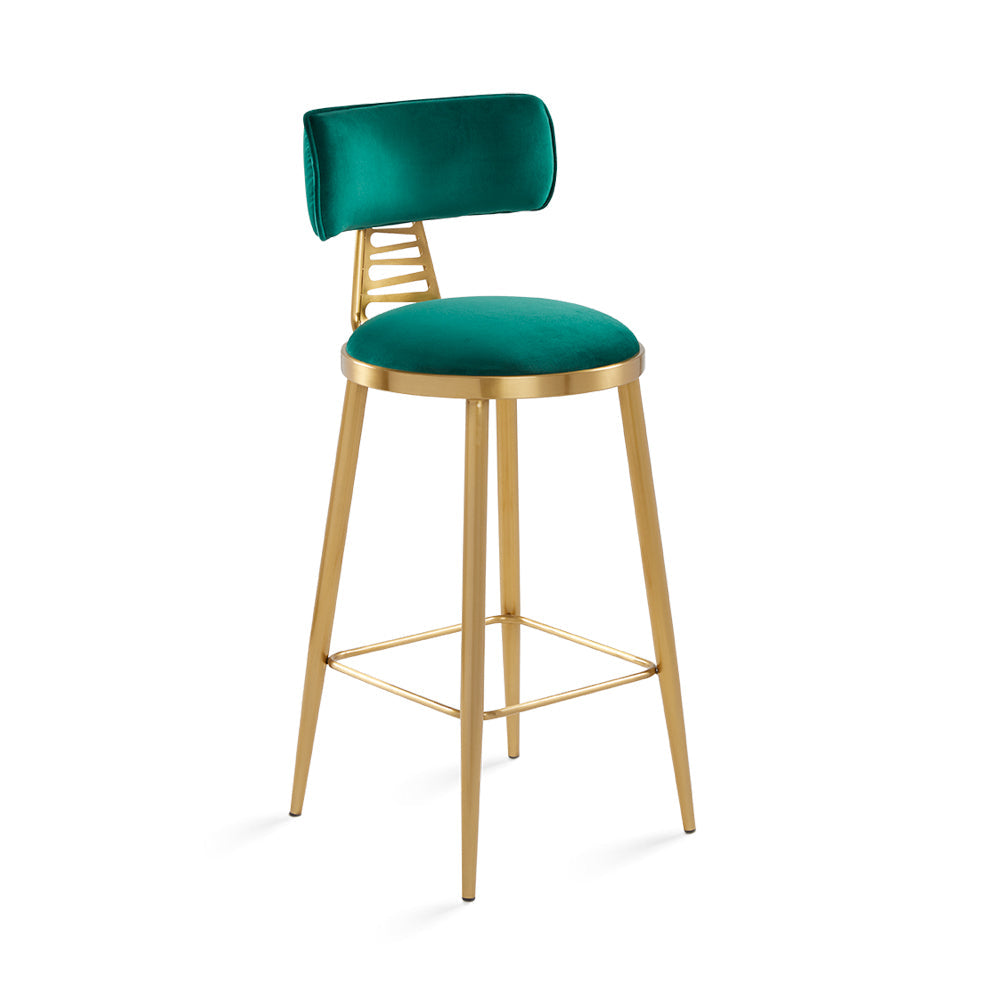 PARMA Counter Stool GY-COU-8528G Green Eerald Velvet Brushed Gold