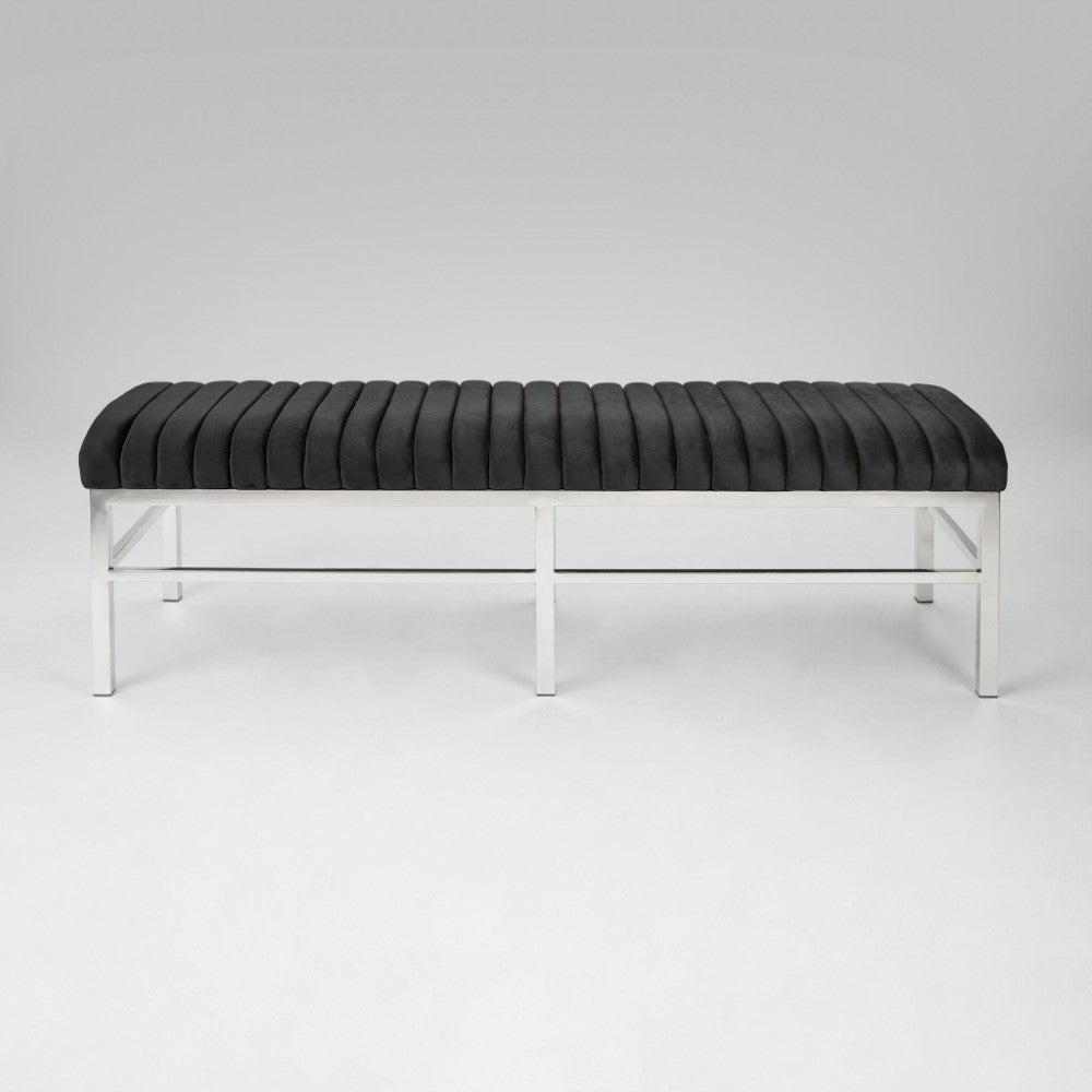 CHANNEL Bench GY-BC-7936 Sky Black Velvet
