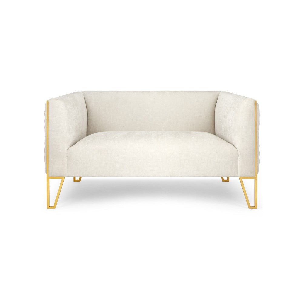 TRURO LOVSEAT GY-LS-8575BG Matt gold steel with Contessa Vanilla