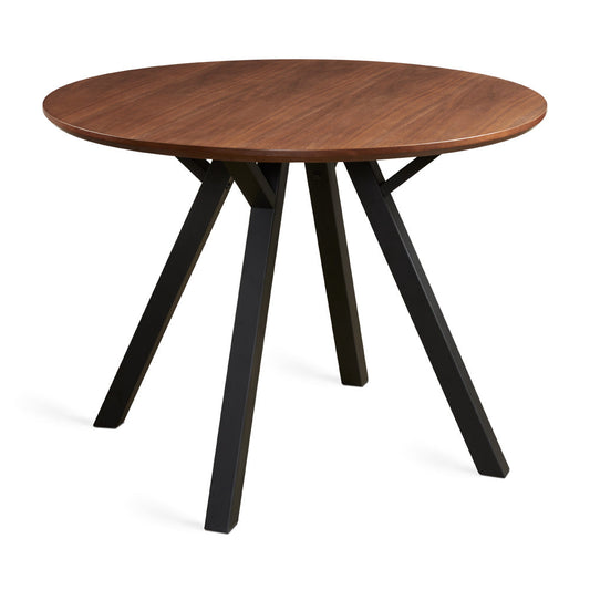 DENTON Round Dining Table Black Walnut Veneer TABLE BLACK FRAME