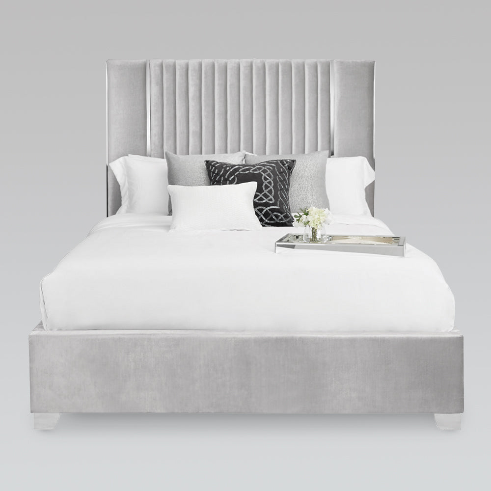 HAMILTON King Bed GY-BED-8229 Premiun Grey Velvet