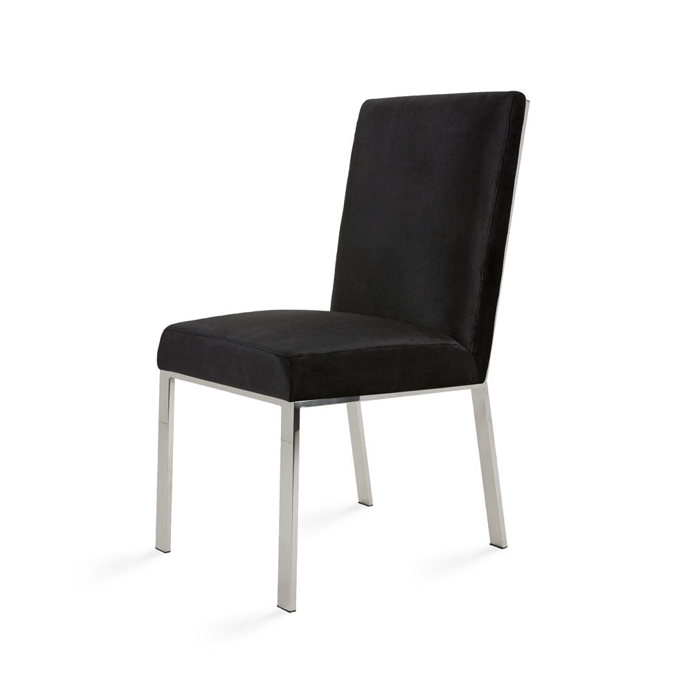 EMILIANO Dining Chair GY-DC-8121 Black Velvet with silver frame